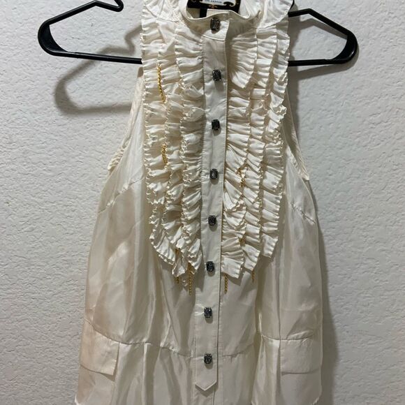 Meghan Los Angeles Sleeveless waffle Top Excellent 100% Silk by Meghan fabulous - Picture 1 of 10